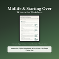 Midlife Crisis Worksheets – Starting Over, Second Chapter, Reinvention – Interactive Worksheets Bundle