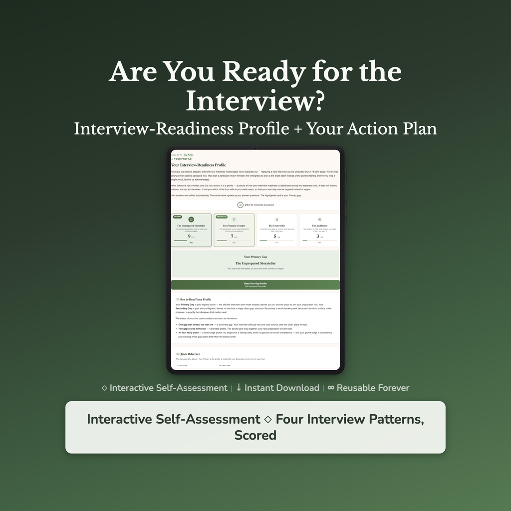 Interview Prep Quiz & Workbook – How Ready Are You? – Interactive Self-Assessment