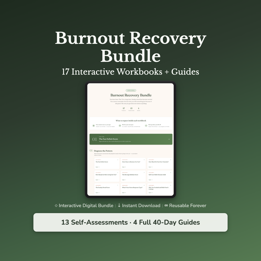 Burnout Recovery Bundle – From "I'm Fine" to Real Energy – Interactive Digital Bundle
