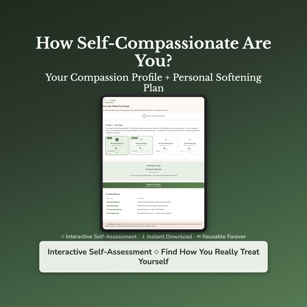 Self-Compassion Quiz & Workbook – Why So Hard On Myself? – Interactive Self-Assessment