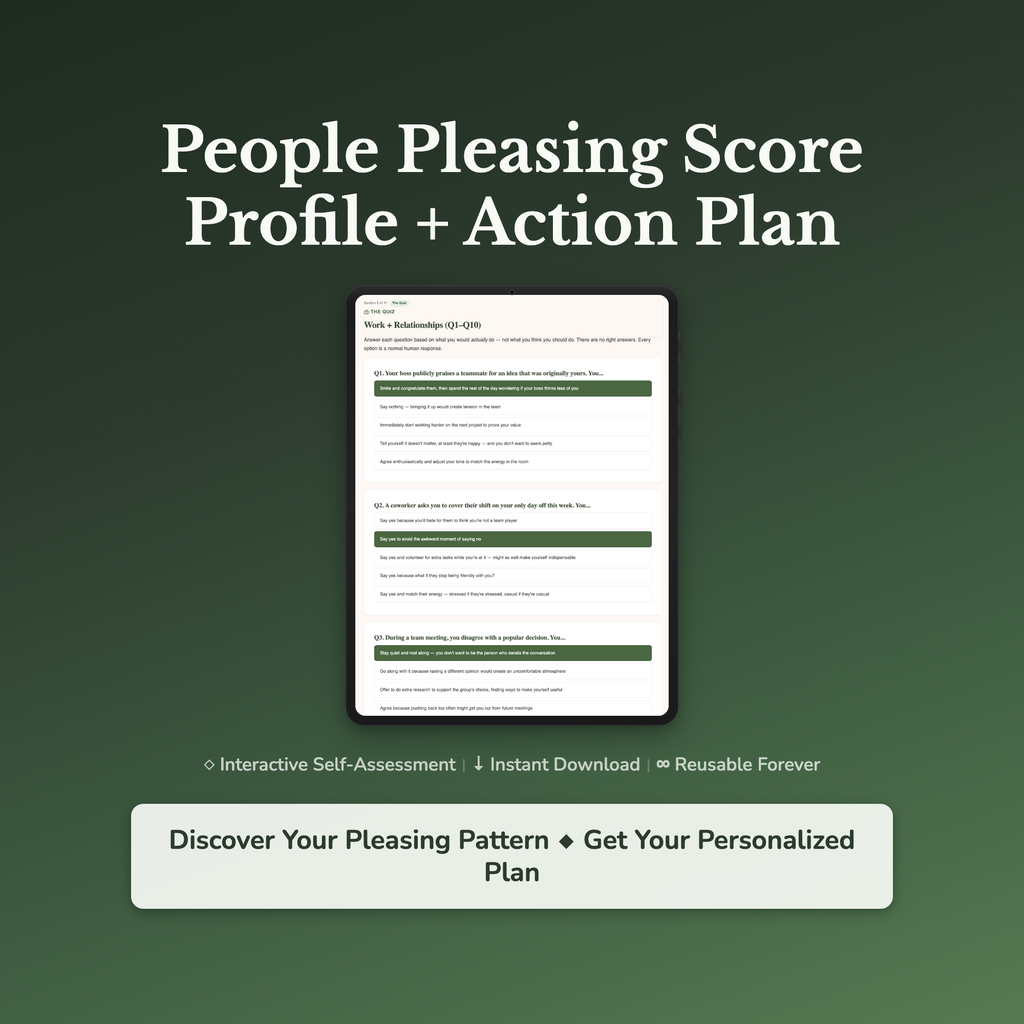 People Pleasing Profile — interactive workbook cover