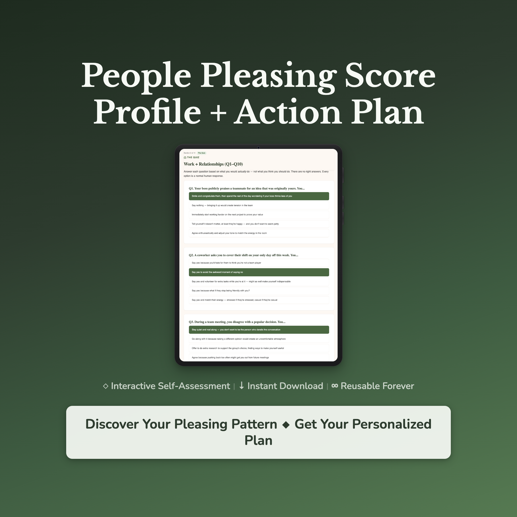 People Pleasing Profile — interactive workbook cover