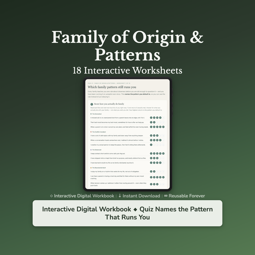 Family Patterns Worksheets – Family of Origin, Inherited Patterns, Boundaries – Interactive Worksheets Bundle