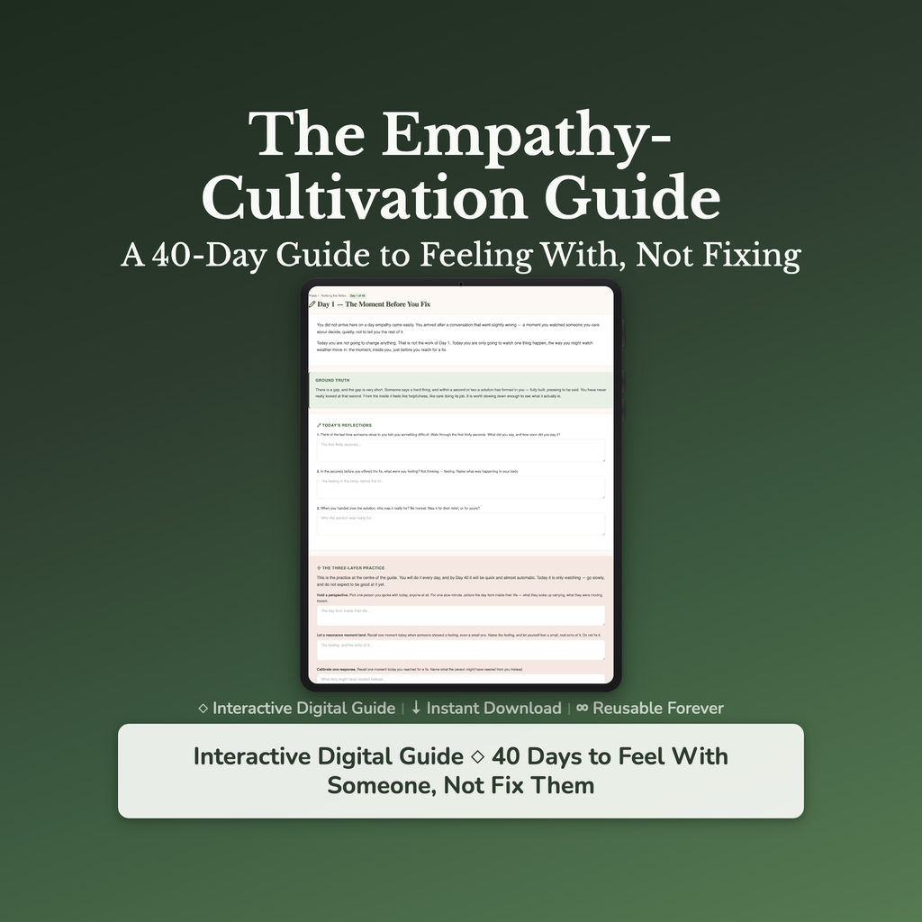 Empathy Workbook & 40-Day Journal – Listen Without Fixing – Interactive Digital Guide