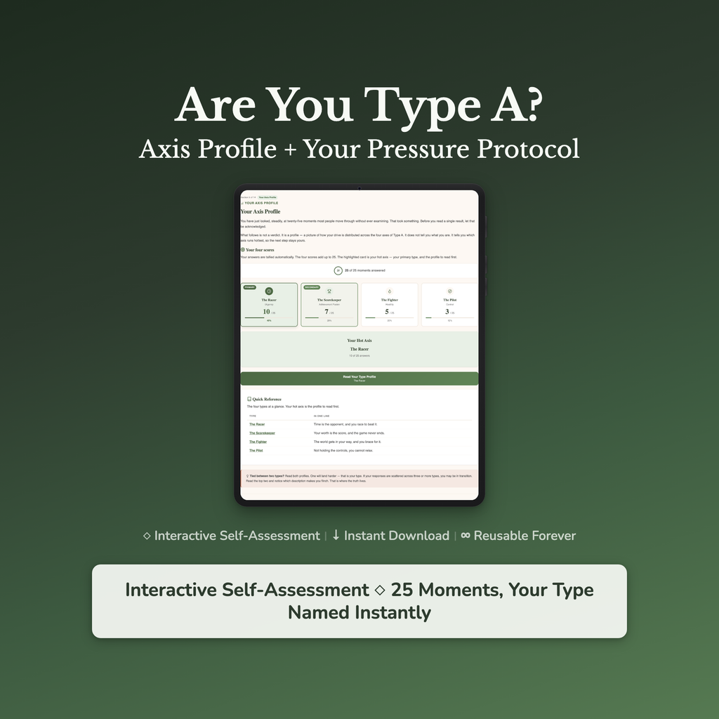 Type A Quiz & Workbook – Which Axis Runs Hottest in You? – Interactive Self-Assessment