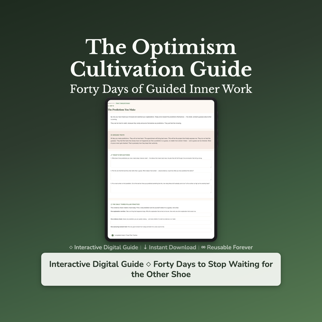 Optimism Workbook & 40-Day Journal – Stop the Other-Shoe Wait – Interactive Digital Guide