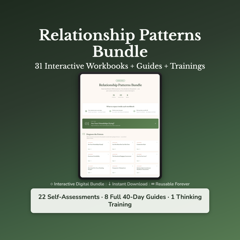 Attachment Style Workbook Bundle – Relationship Patterns – Interactive Digital Bundle