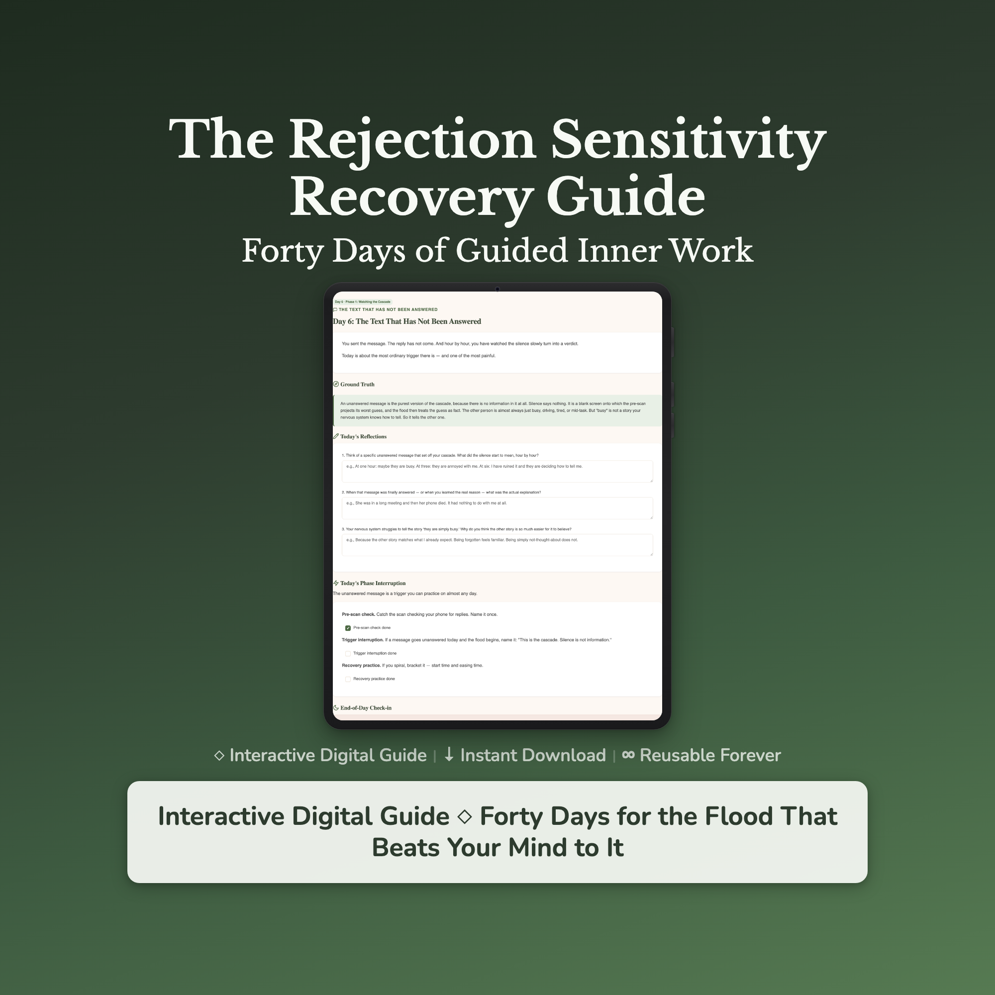 Rejection Workbook & 40-Day Journal – Steady the Cascade – Interactive Digital Guide