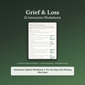 Grief Journal Worksheets – Loss, Missing Them, Mourning, Bereavement – Interactive Worksheets Bundle