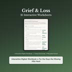 Grief Journal Worksheets – Loss, Missing Them, Mourning, Bereavement – Interactive Worksheets Bundle