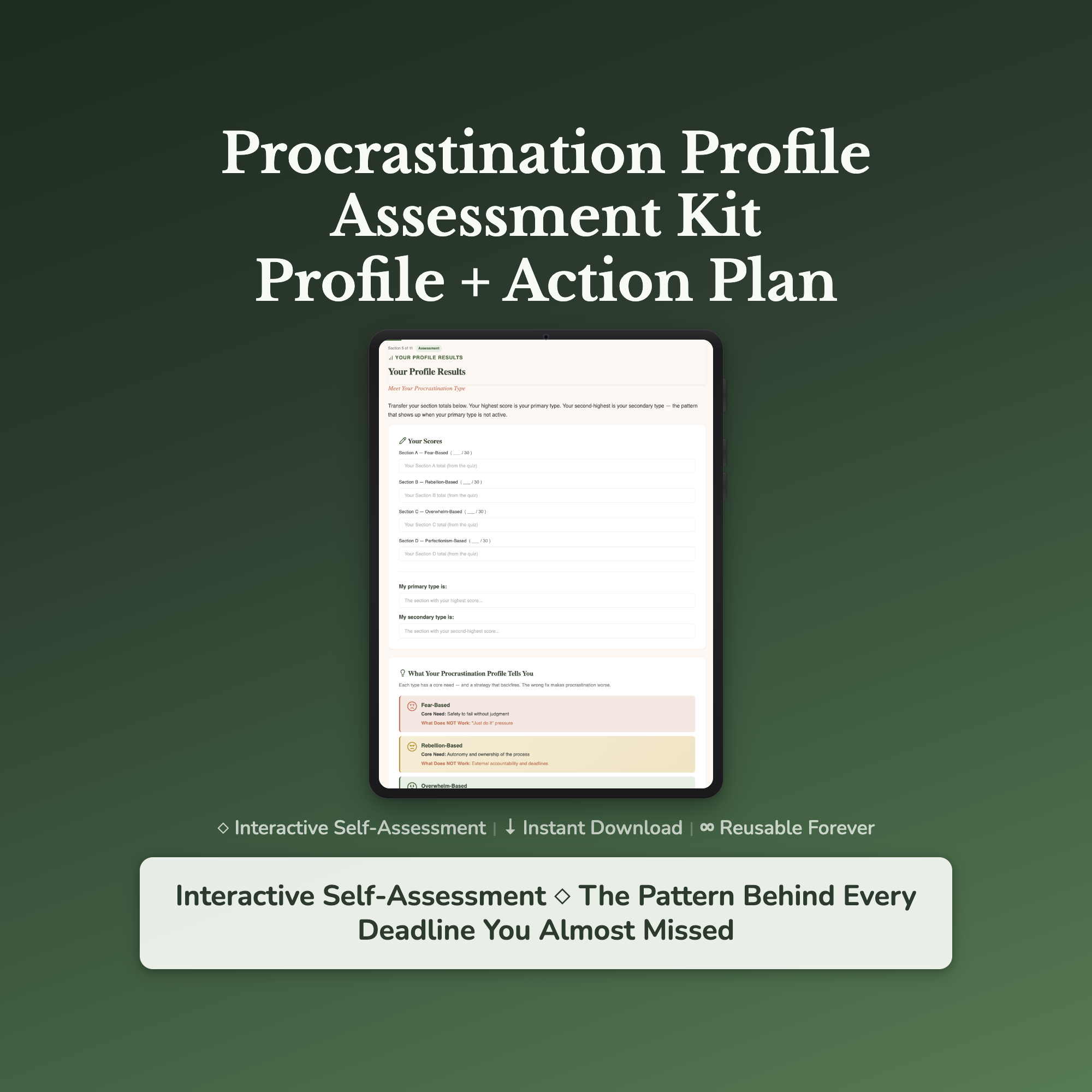 Procrastination Profile — interactive workbook cover