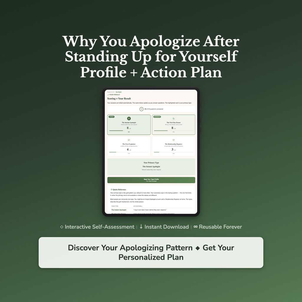 Why You Apologize Profile — interactive workbook cover