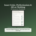 Inner Critic Worksheets – Self-Criticism, Perfectionism, Never Good Enough, Negative Self-Talk – Interactive Worksheets 