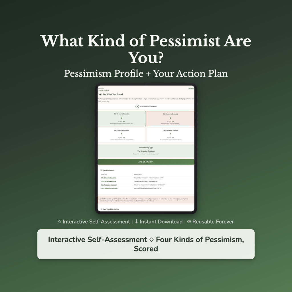 Pessimism Quiz & Workbook – What Kind of Pessimist Are You? – Interactive Self-Assessment