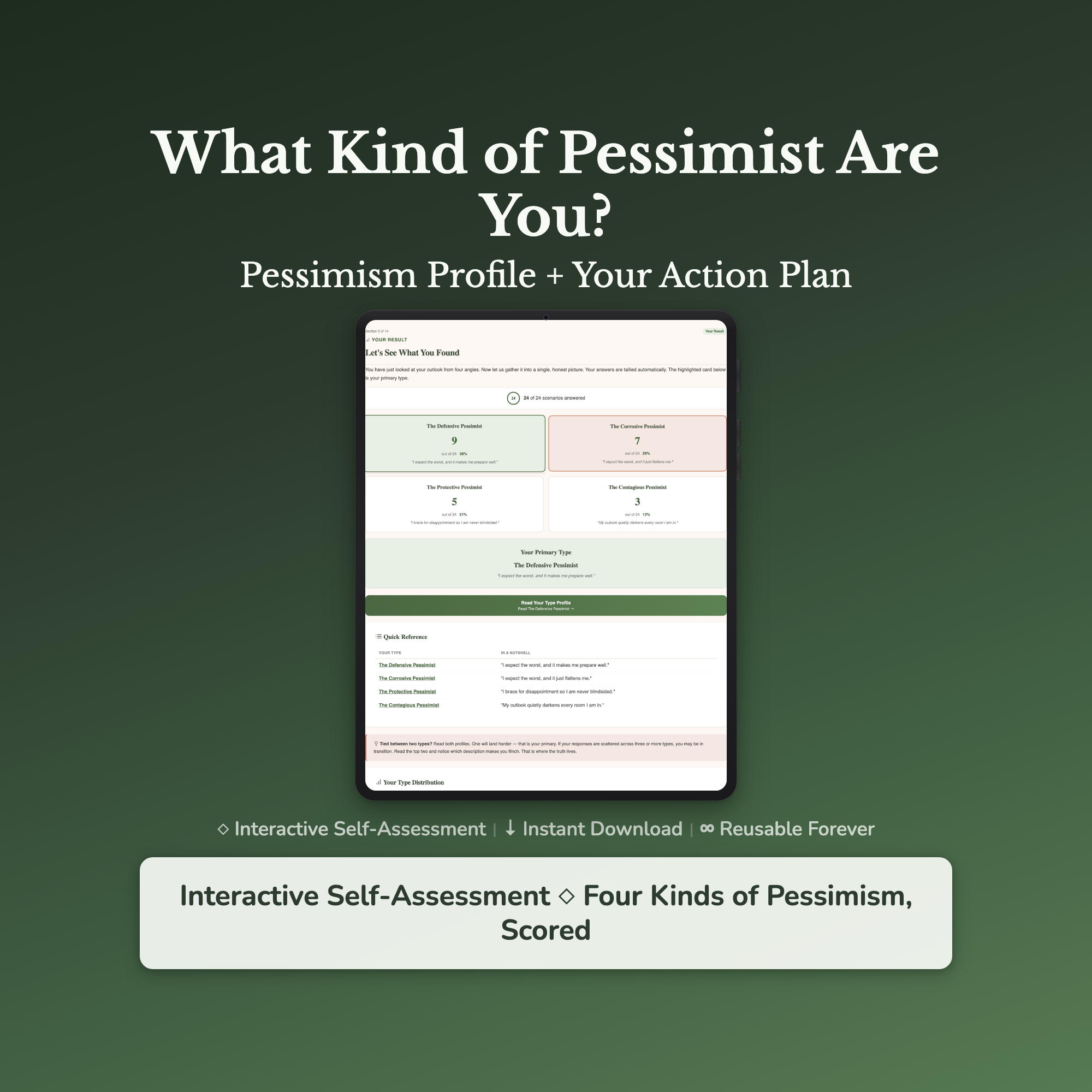 Pessimism Quiz & Workbook – What Kind of Pessimist Are You? – Interactive Self-Assessment