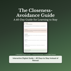 Avoidant Attachment Workbook & 40-Day Journal – Stay Close – Interactive Digital Guide