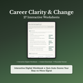 Career Clarity Worksheets – Career Change, Quit or Stay, Calling, Direction – Interactive Worksheets Bundle