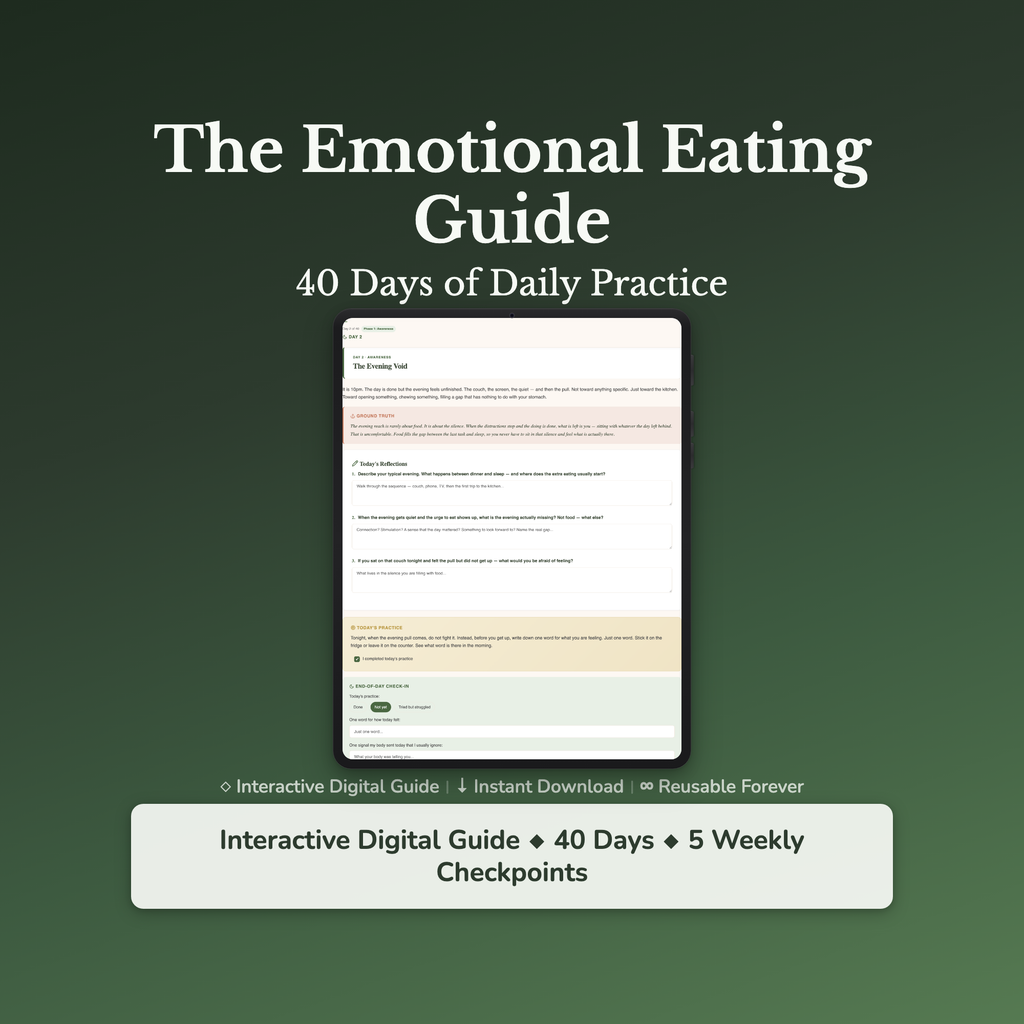 Emotional Eating Workbook & 40-Day Guide — interactive workbook cover