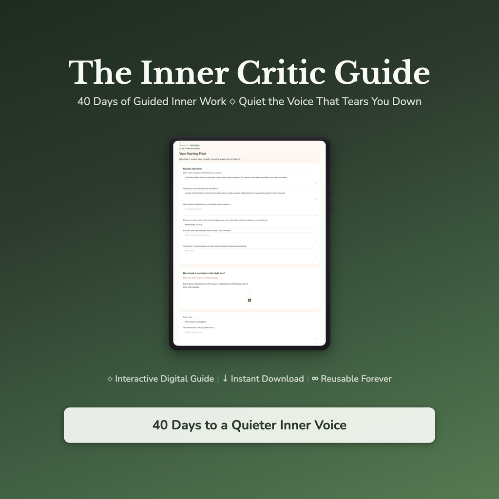 Quiet Your Inner Critic — interactive workbook cover