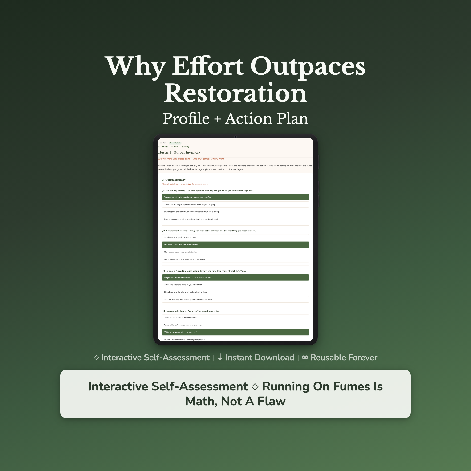 Burnout Quiz — interactive workbook cover