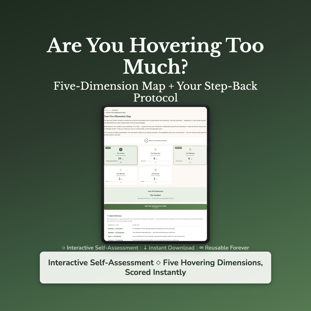 Parenting Quiz & Workbook – Are You Hovering Too Much? – Interactive Self-Assessment