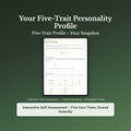 Big Five Quiz & Workbook – Your Five-Trait Profile – Interactive Self-Assessment