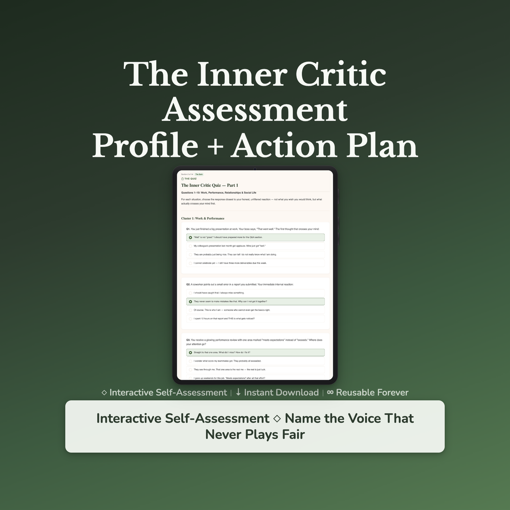 Inner Critic Profile — interactive workbook cover