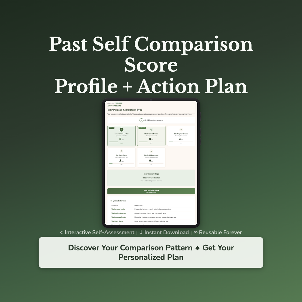 Past Self Comparison Profile — interactive workbook cover