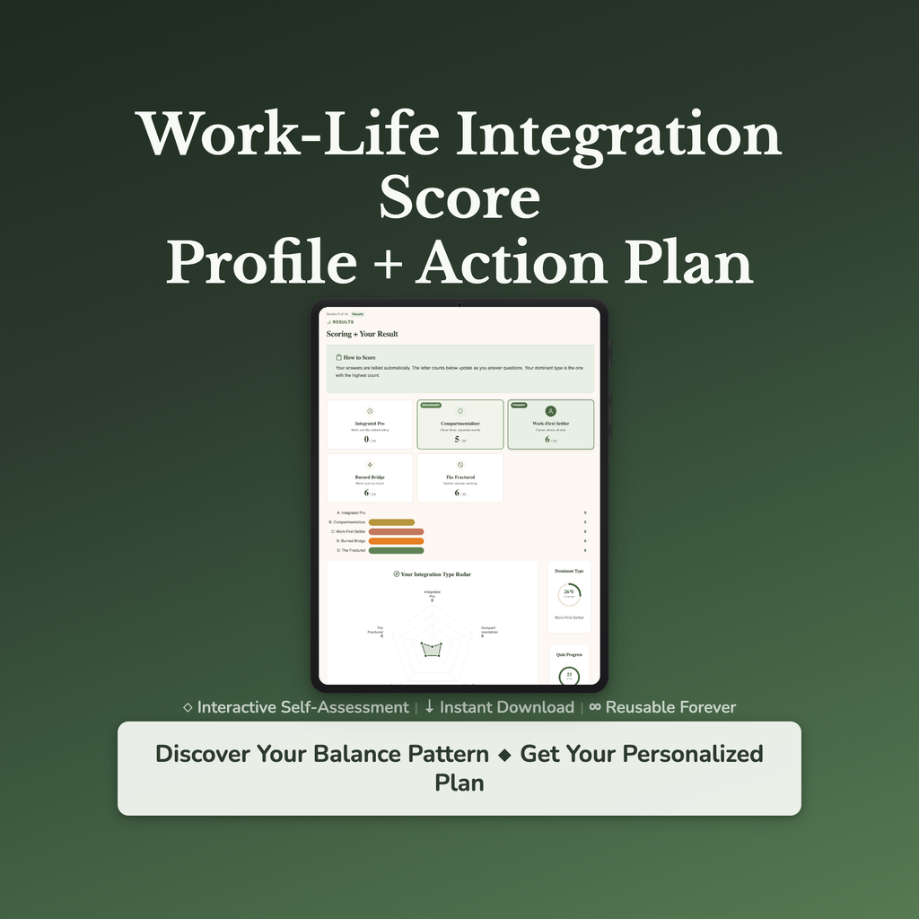 Work-Life Balance Profile — interactive workbook cover