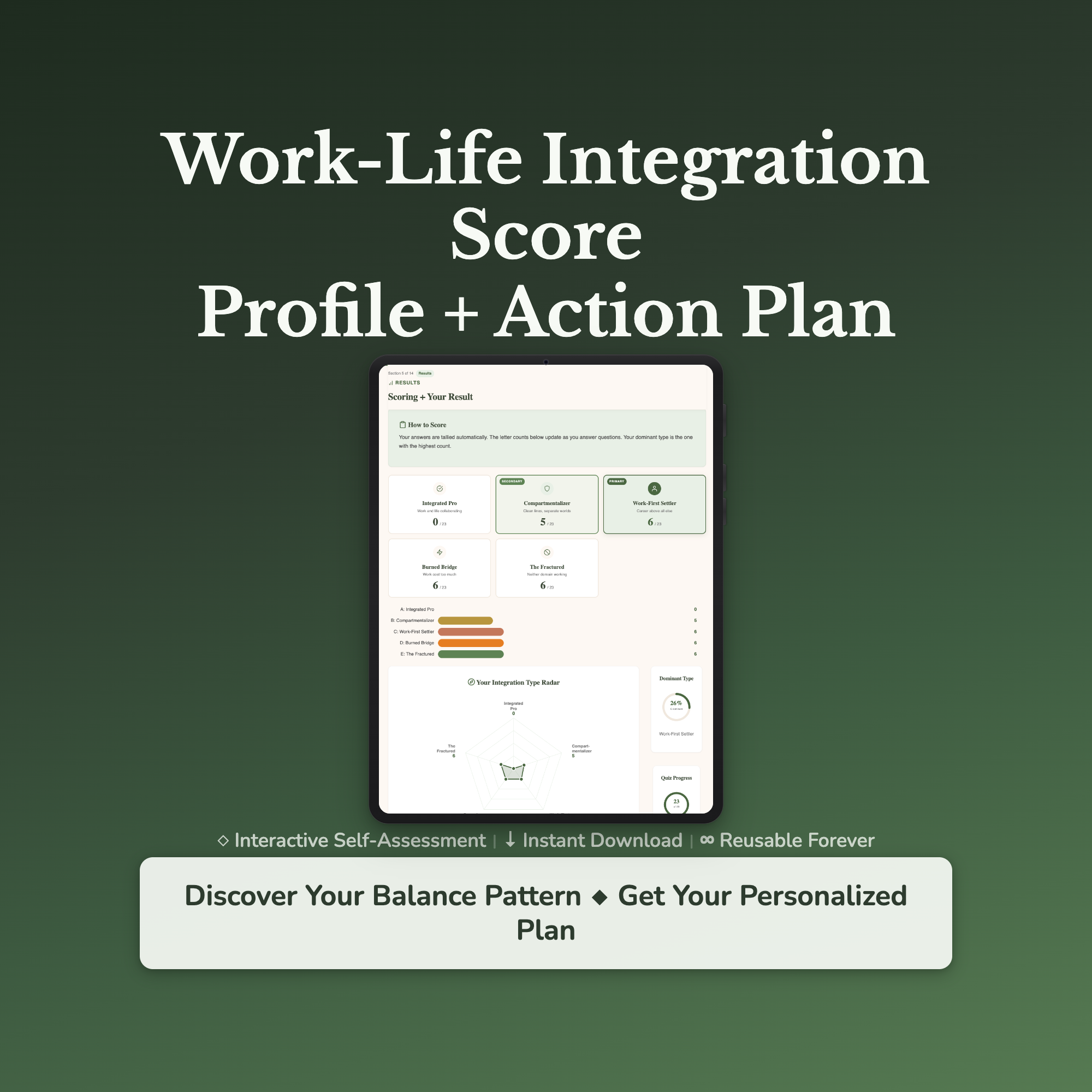Work-Life Balance Profile — interactive workbook cover