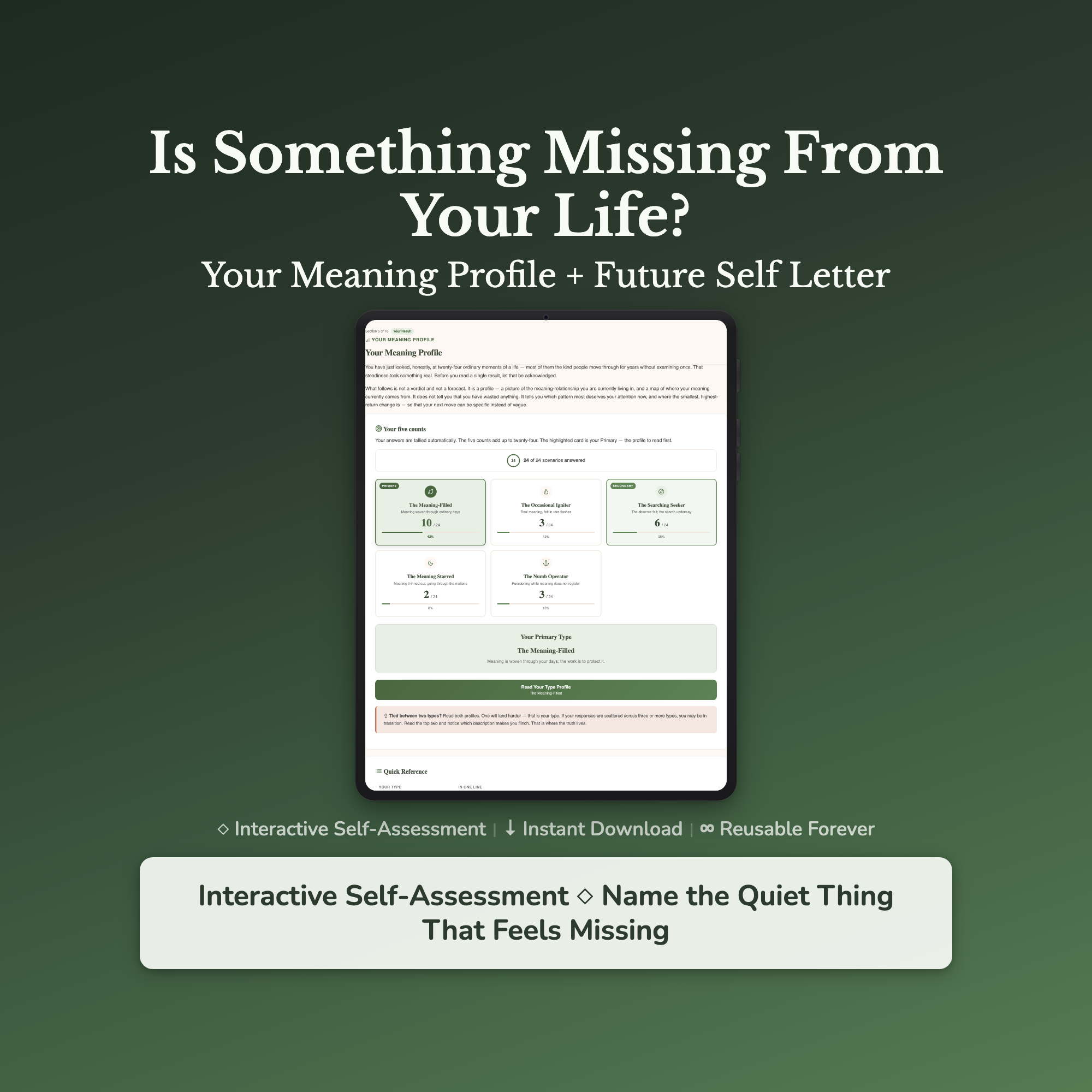 Meaning Quiz & Workbook – Is This Really All There Is? – Interactive Self-Assessment