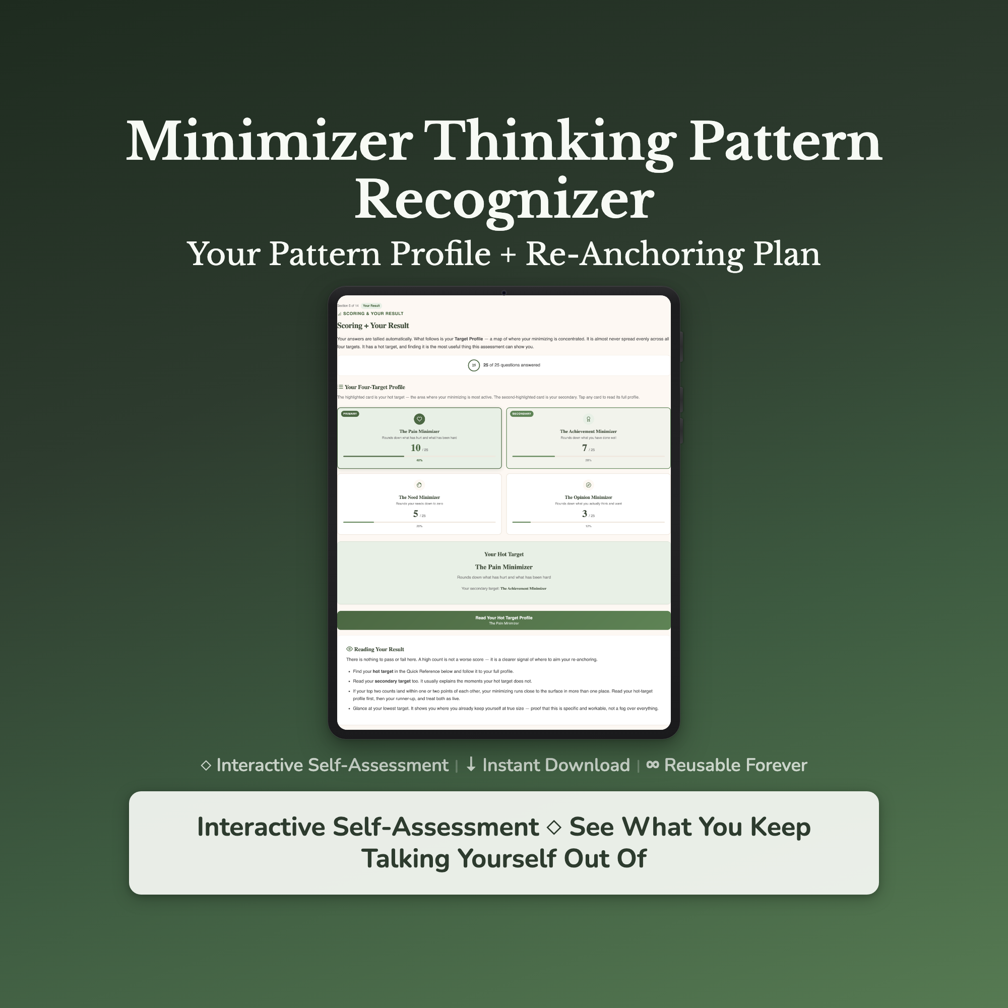 Minimizing Quiz & Workbook – Why Do I Keep Saying I'm Fine? – Interactive Self-Assessment