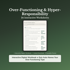 Over-Functioning Worksheets – Doing It All, Mental Load, Over-Responsibility – Interactive Worksheets Bundle