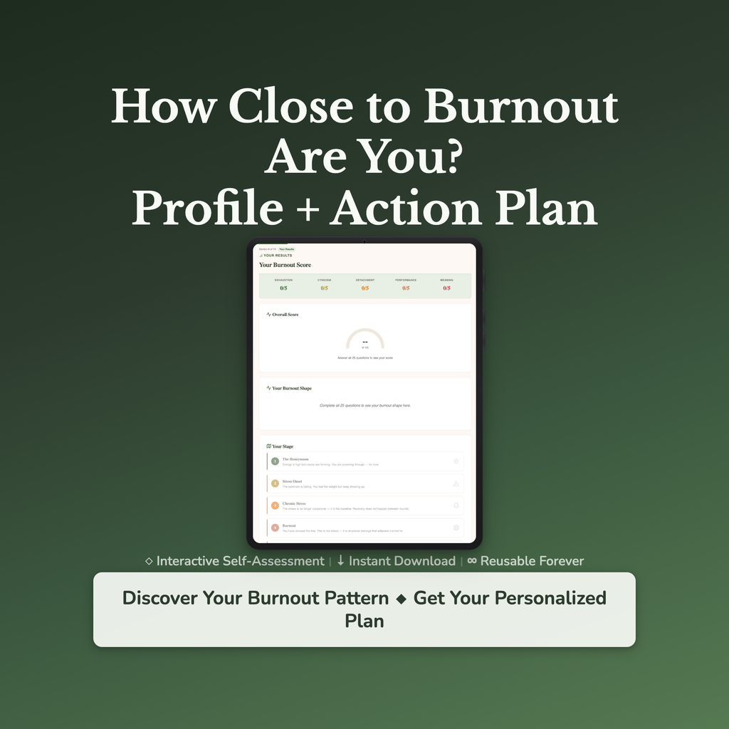 Burnout Risk Profile — interactive workbook cover