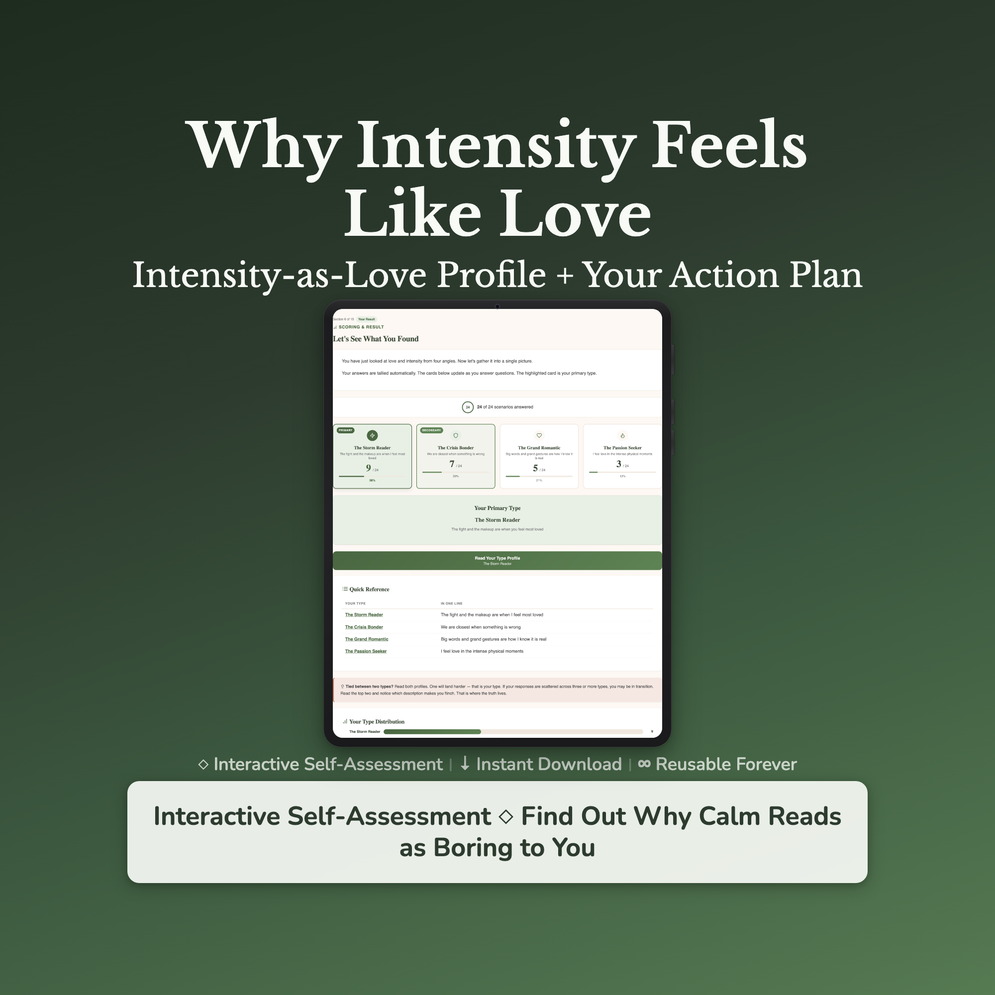 Relationship Quiz & Workbook – Why Calm Love Feels Flat – Interactive Self-Assessment