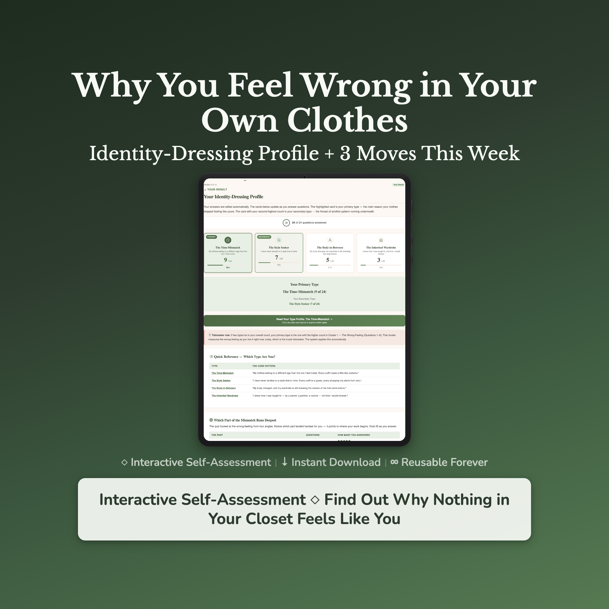 Style Quiz & Workbook – Why Your Clothes Don't Feel Like You – Interactive Self-Assessment