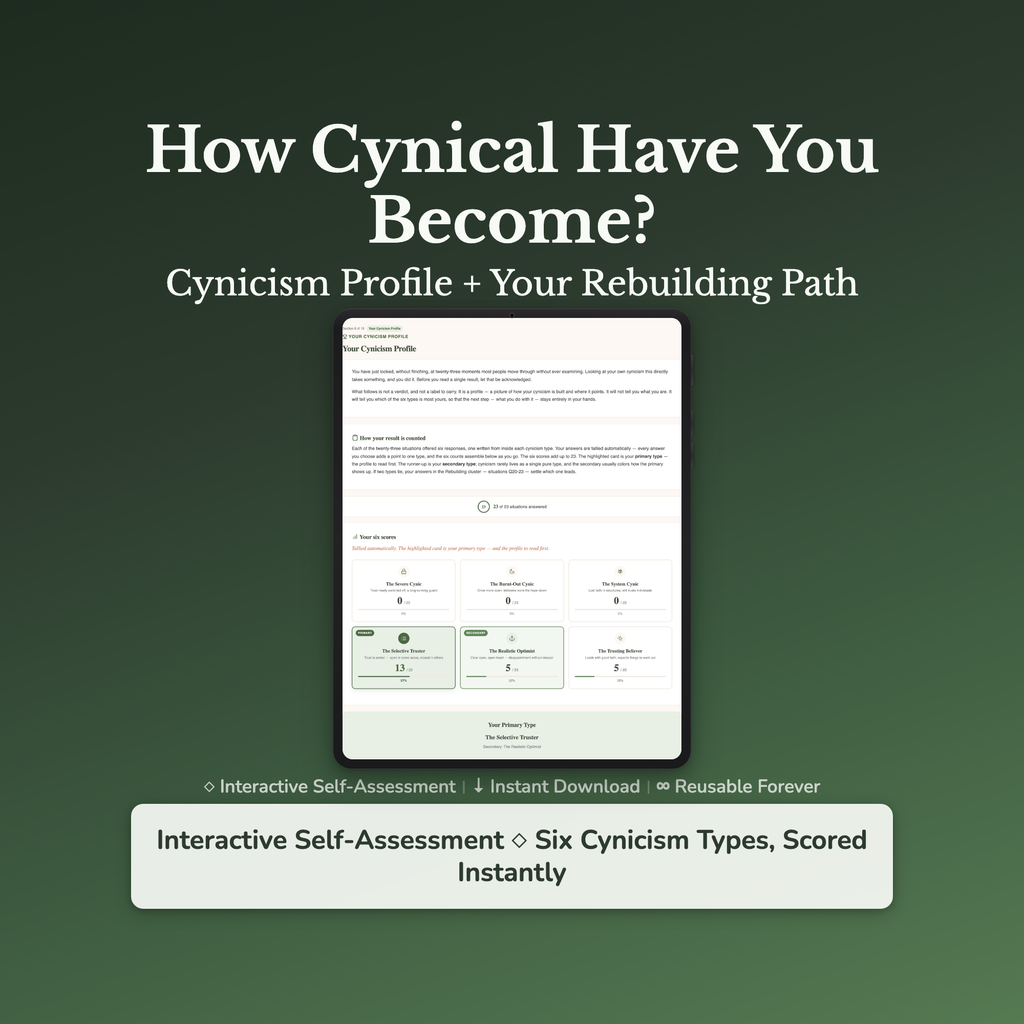 Cynicism Quiz & Workbook – How Cynical Have You Become? – Interactive Self-Assessment