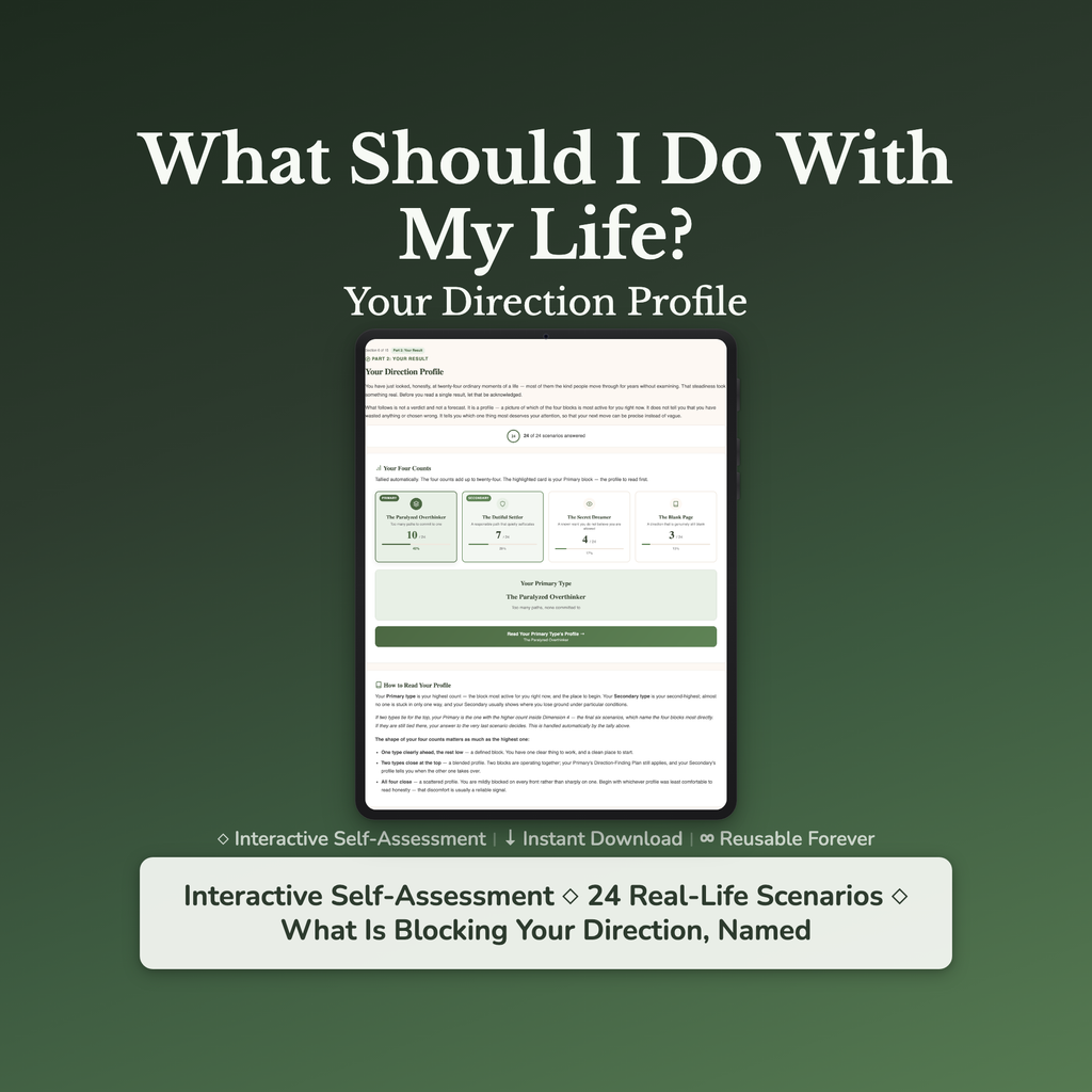 Life Direction Quiz & Workbook – Can't Figure Out My Path – Interactive Self-Assessment