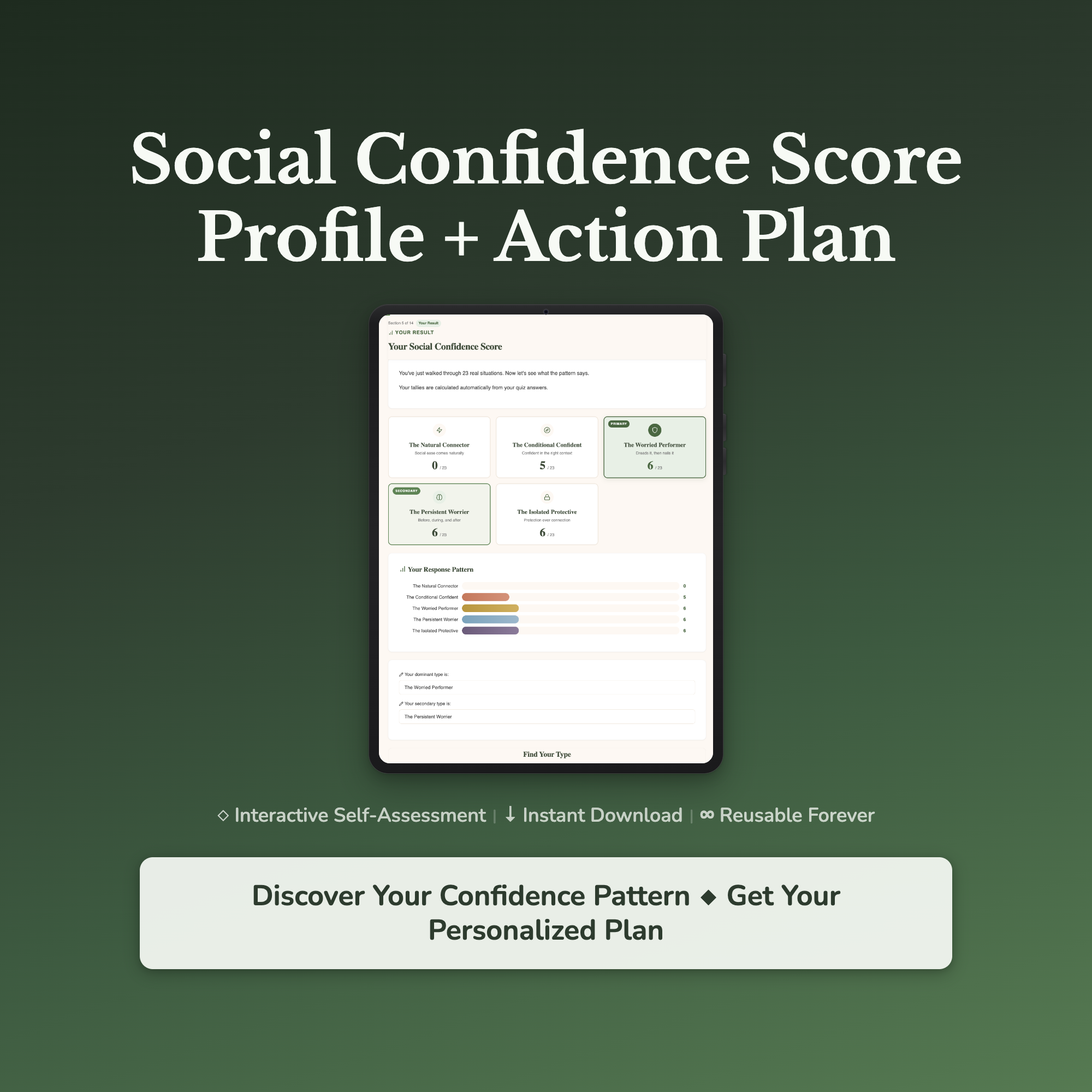 Social Confidence Profile — interactive workbook cover