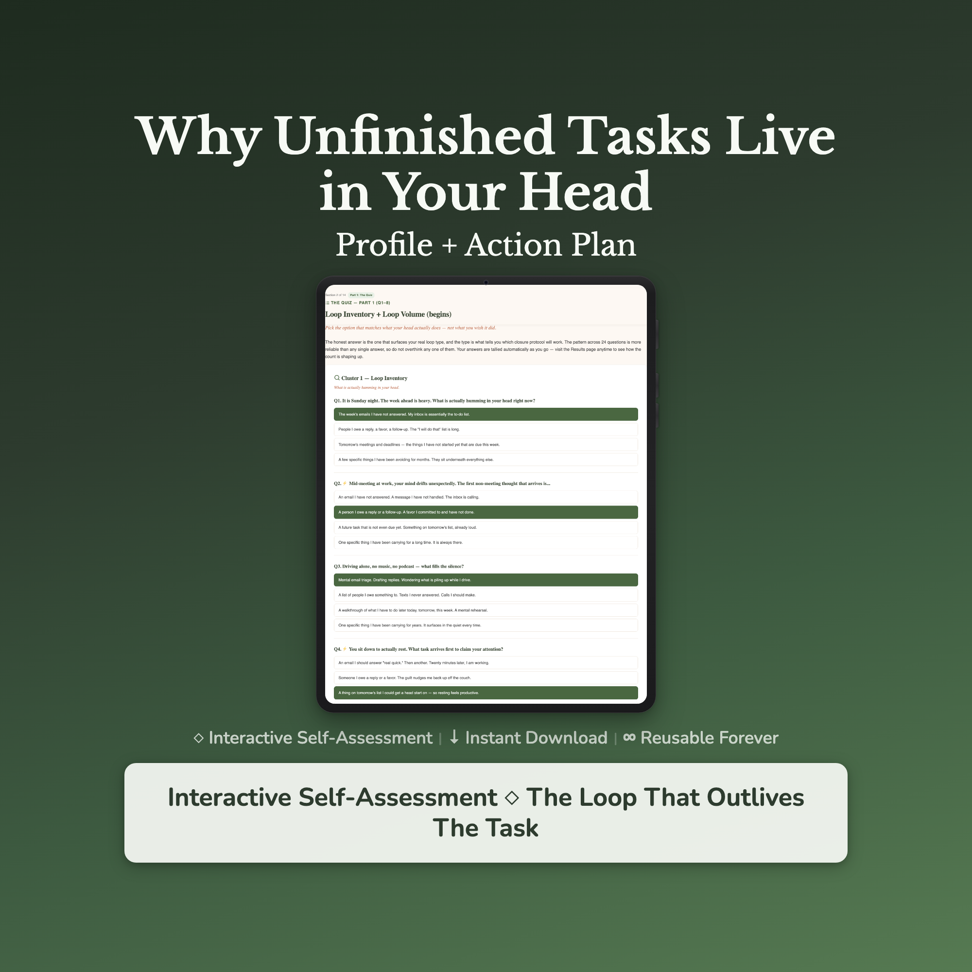 Overthinking Quiz — interactive workbook cover