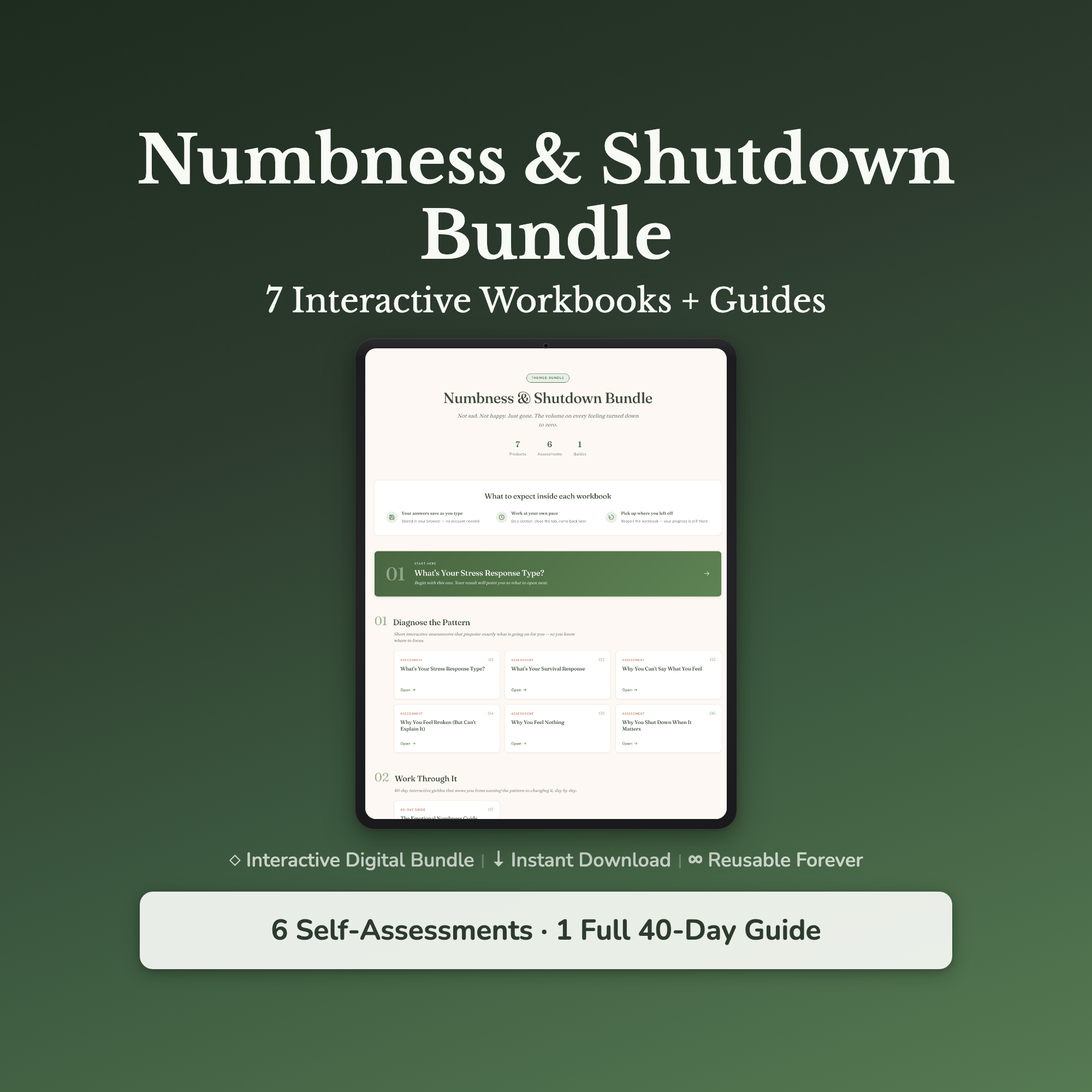 Emotional Numbness Bundle – Why You Feel Nothing Anymore – Interactive Digital Bundle
