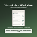 Work-Life Balance Worksheets – Overwork, Job Stress, Boundaries at Work – Interactive Worksheets Bundle
