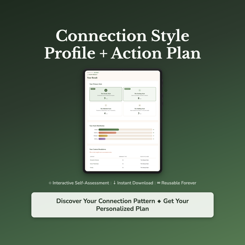Connection Style Profile — interactive workbook cover