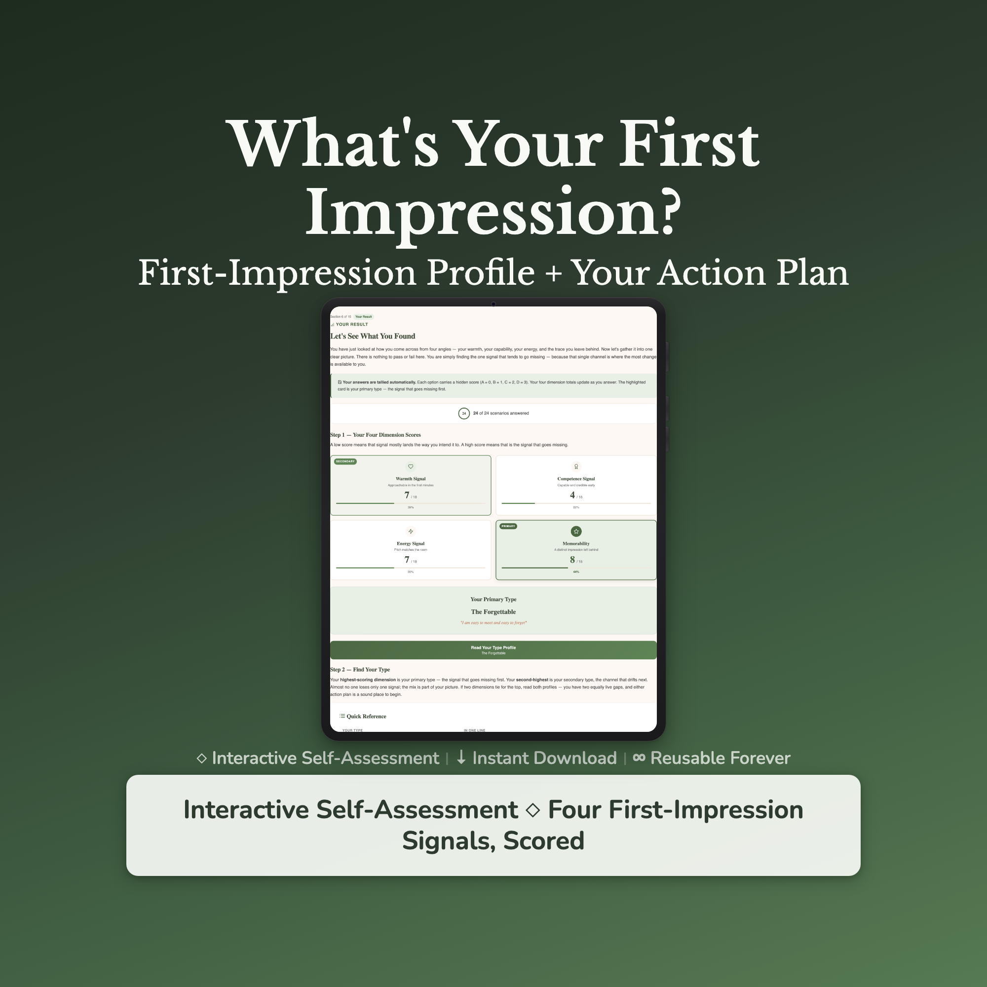 First Impression Quiz & Workbook – How Do You Come Across? – Interactive Self-Assessment