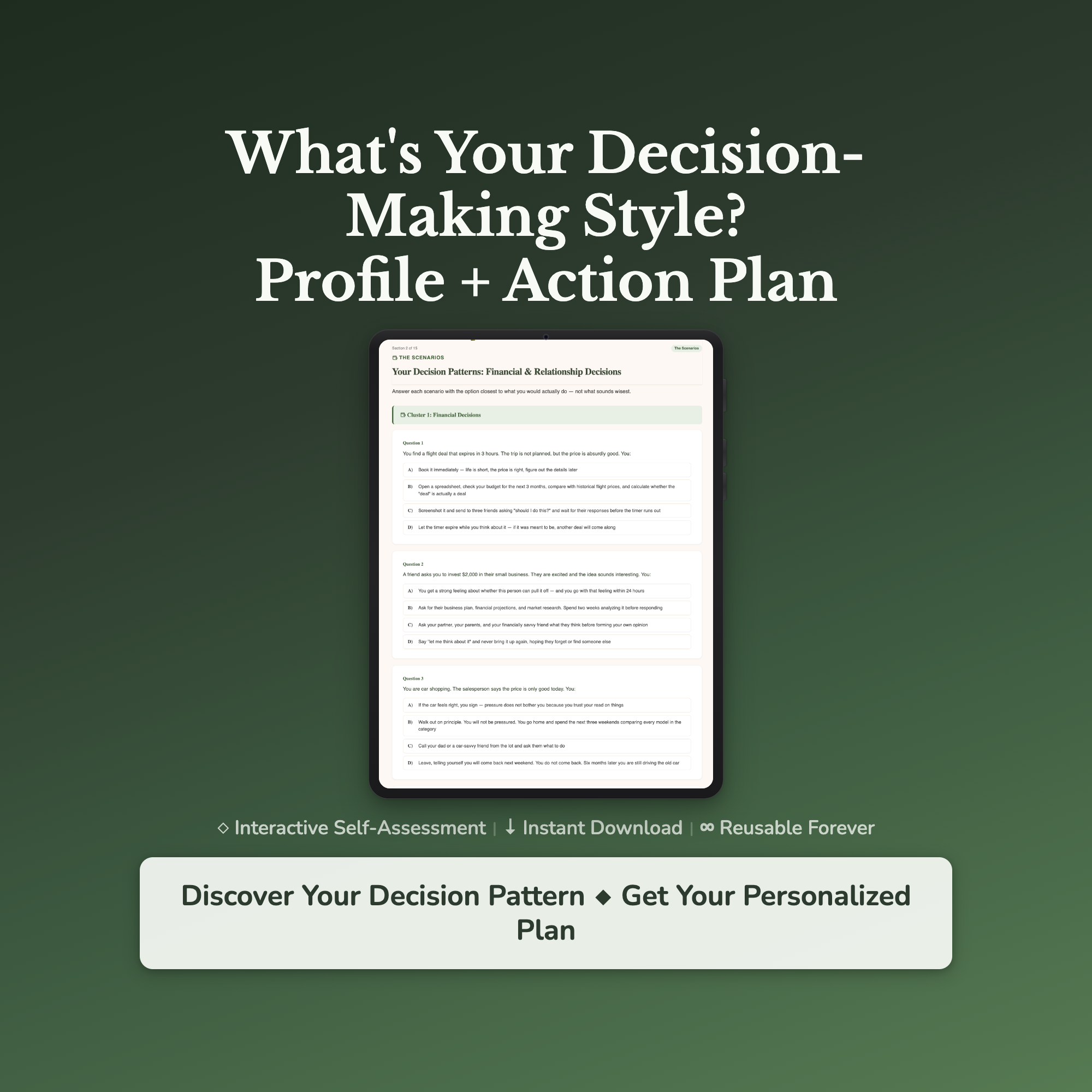 Decision-Making Profile — interactive workbook cover