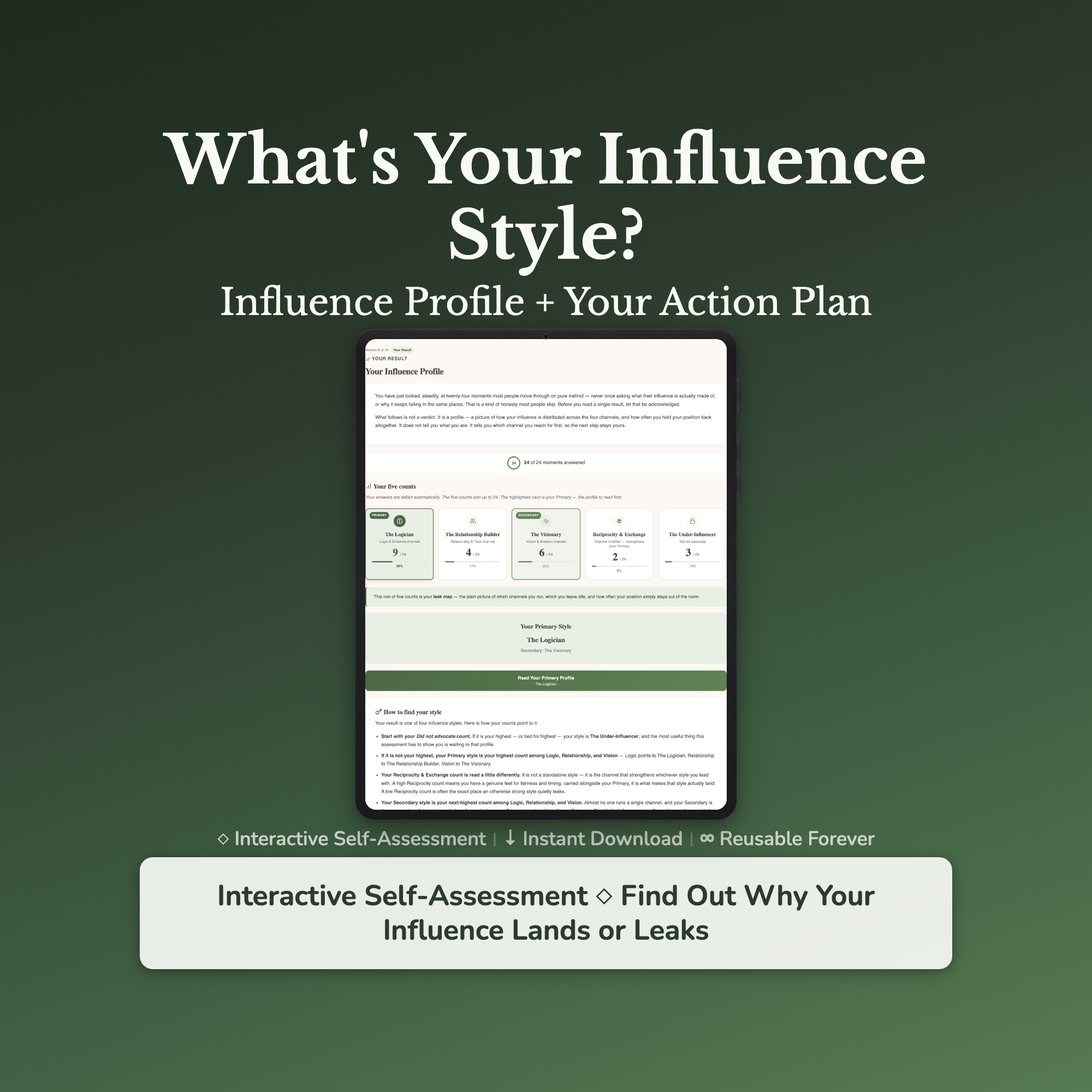 Influence Style Quiz & Workbook – Why Your Ideas Get Lost – Interactive Self-Assessment