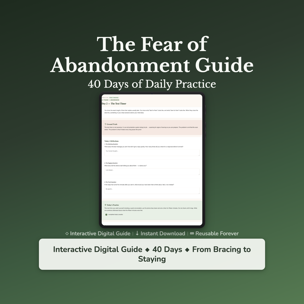 Fear of Abandonment Workbook & 40-Day Guide — interactive workbook cover