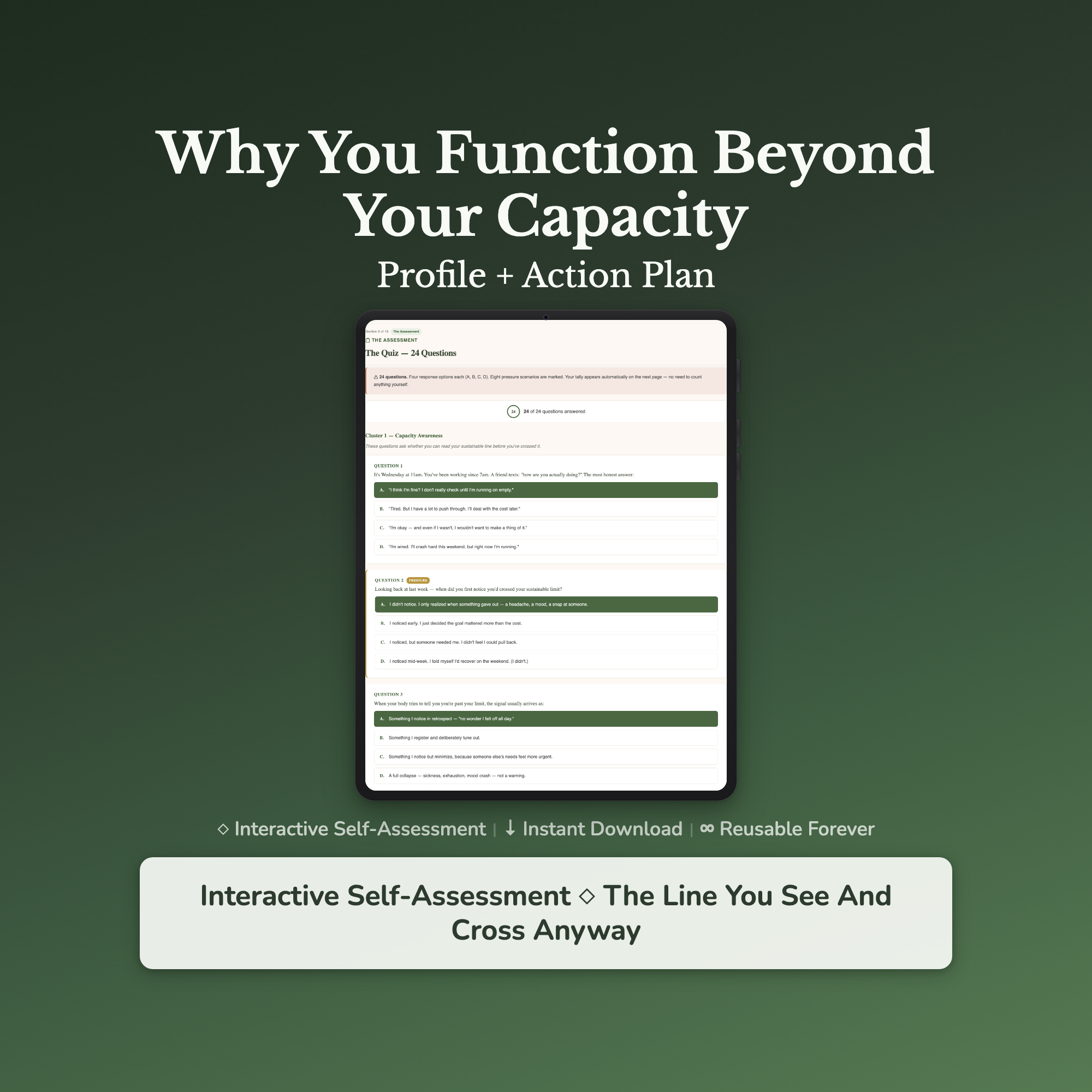 High Functioning Burnout Quiz — interactive workbook cover
