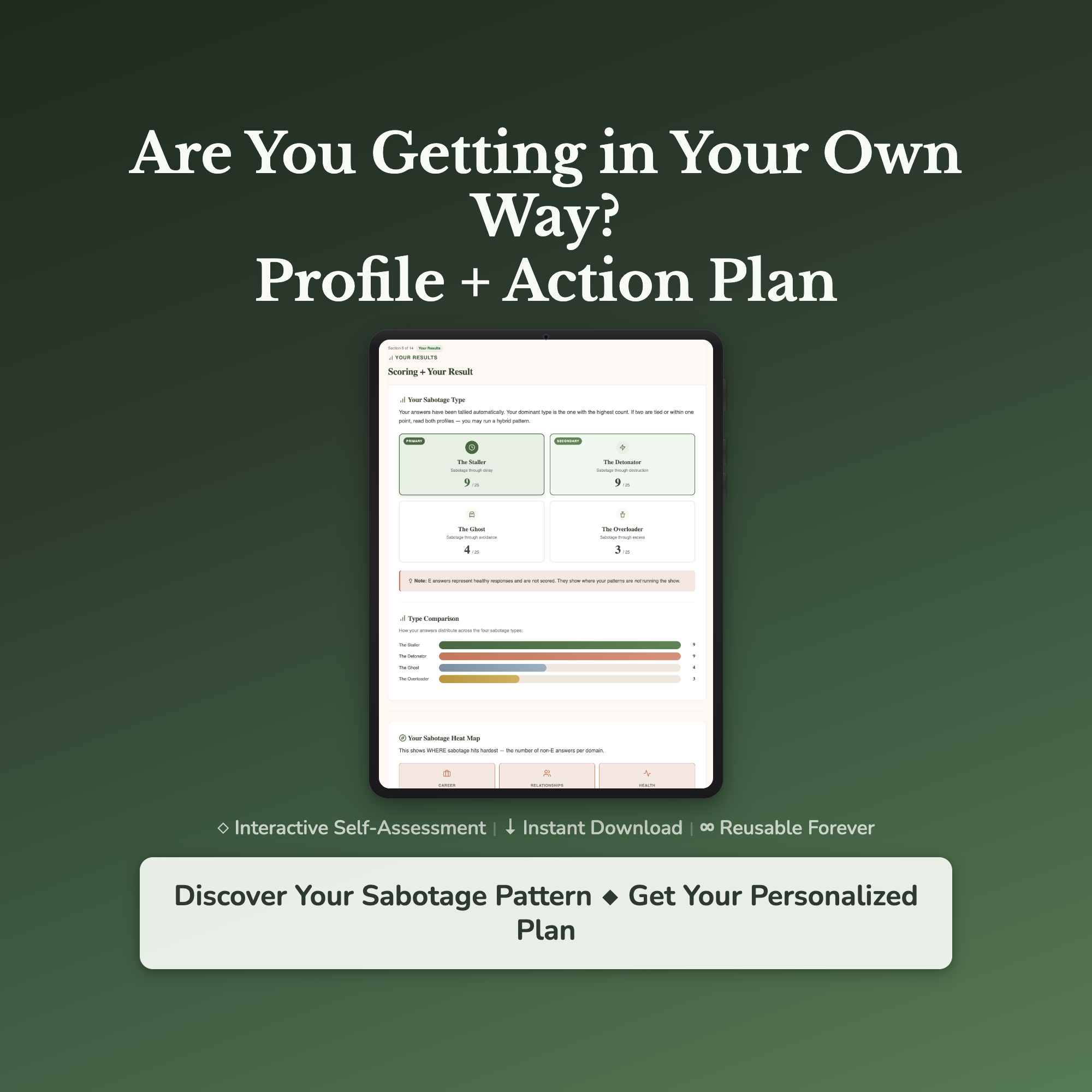 Self-Sabotage Profile — interactive workbook cover