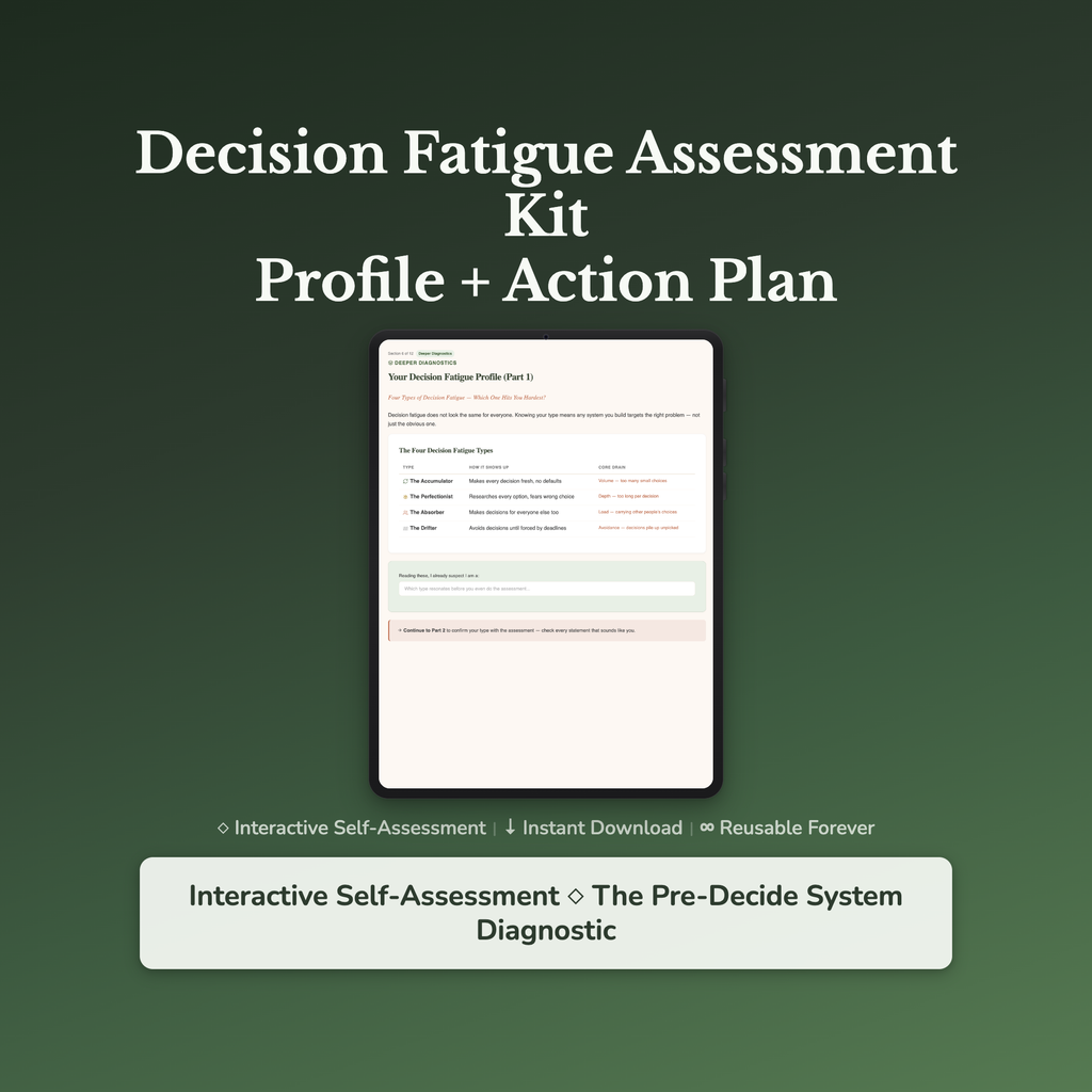 Decision Fatigue Profile — interactive workbook cover